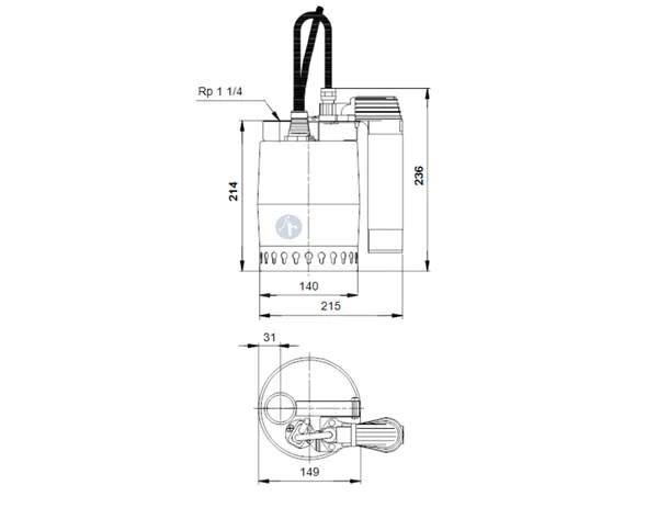 Hovedbilde KP150 AV1 1x230V m / vertikal flottør 